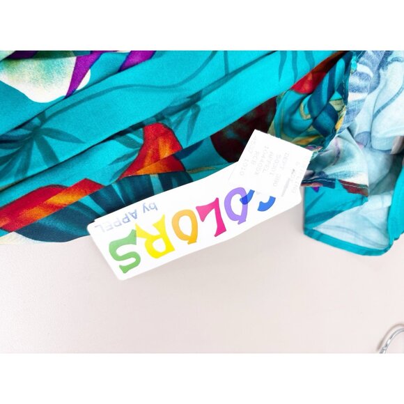 VTG Colors 1X Bold Hawaiiian Dress Large Print Floral 100% Rayon Mumu 44"L NWT - Picture 5 of 12